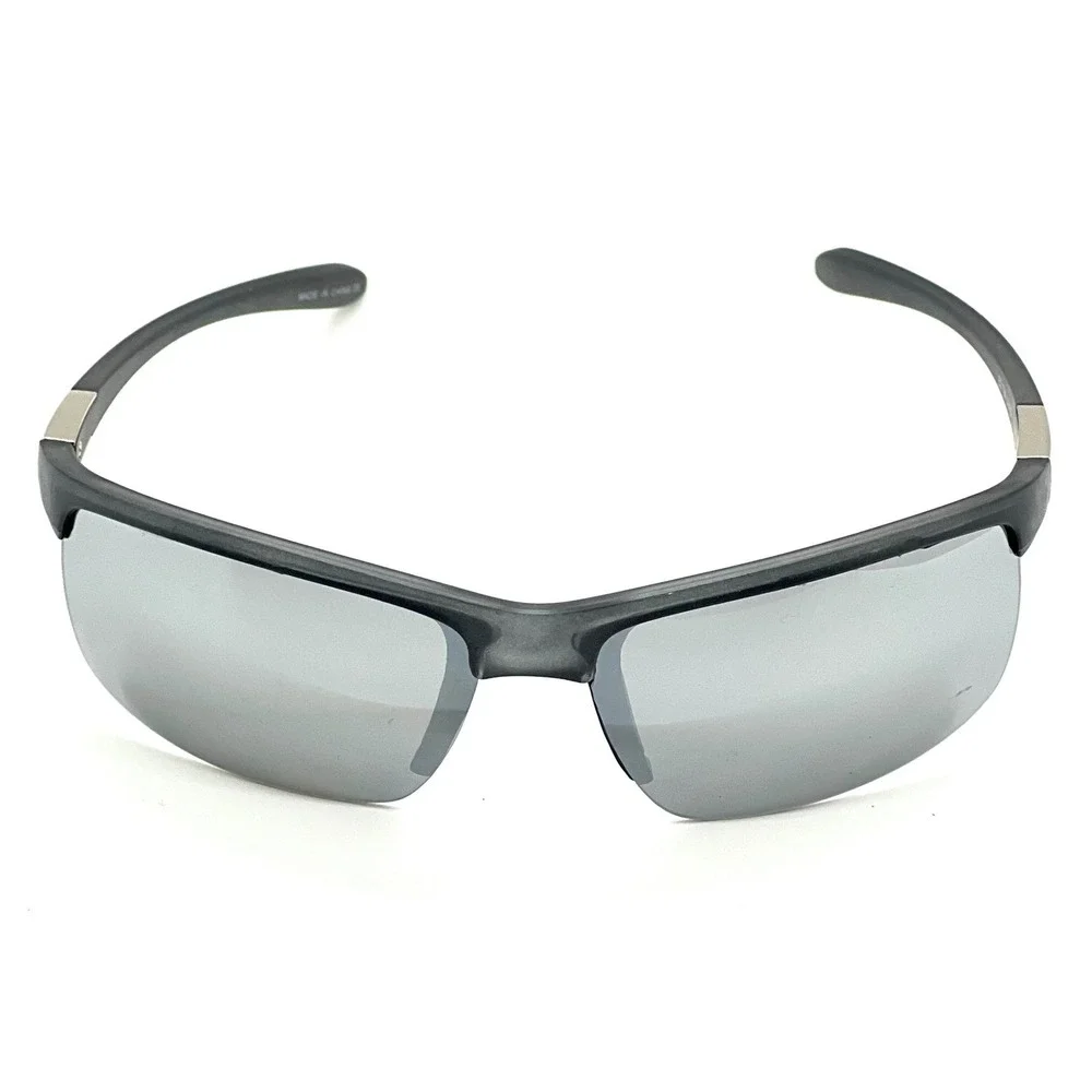 Gray Silver‎ Mirrored Lens Sunglasses Men's Sport Active Outdoors Lentes Gafas